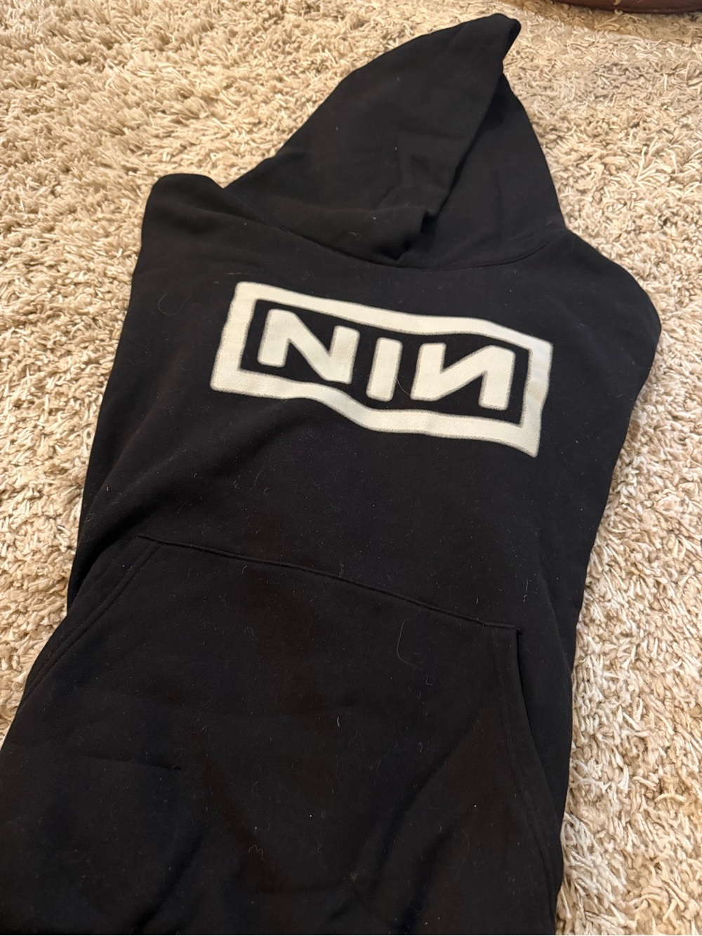 Official Nine Inch Nails Peel It Back Tour 2025 Graphic Hoodie Black & White XXL